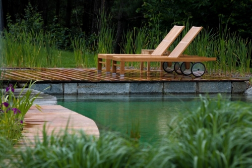 la piscina naturale è un'oasi per il relax