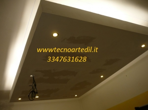 Controsoffitto in cartongesso Milano illuminazione con faretti da incaso