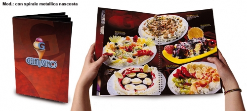 Menu a schede con spirale in metallo
