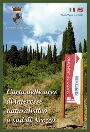Carta delle aree ad interesse naturalistico a sud di Arezzo